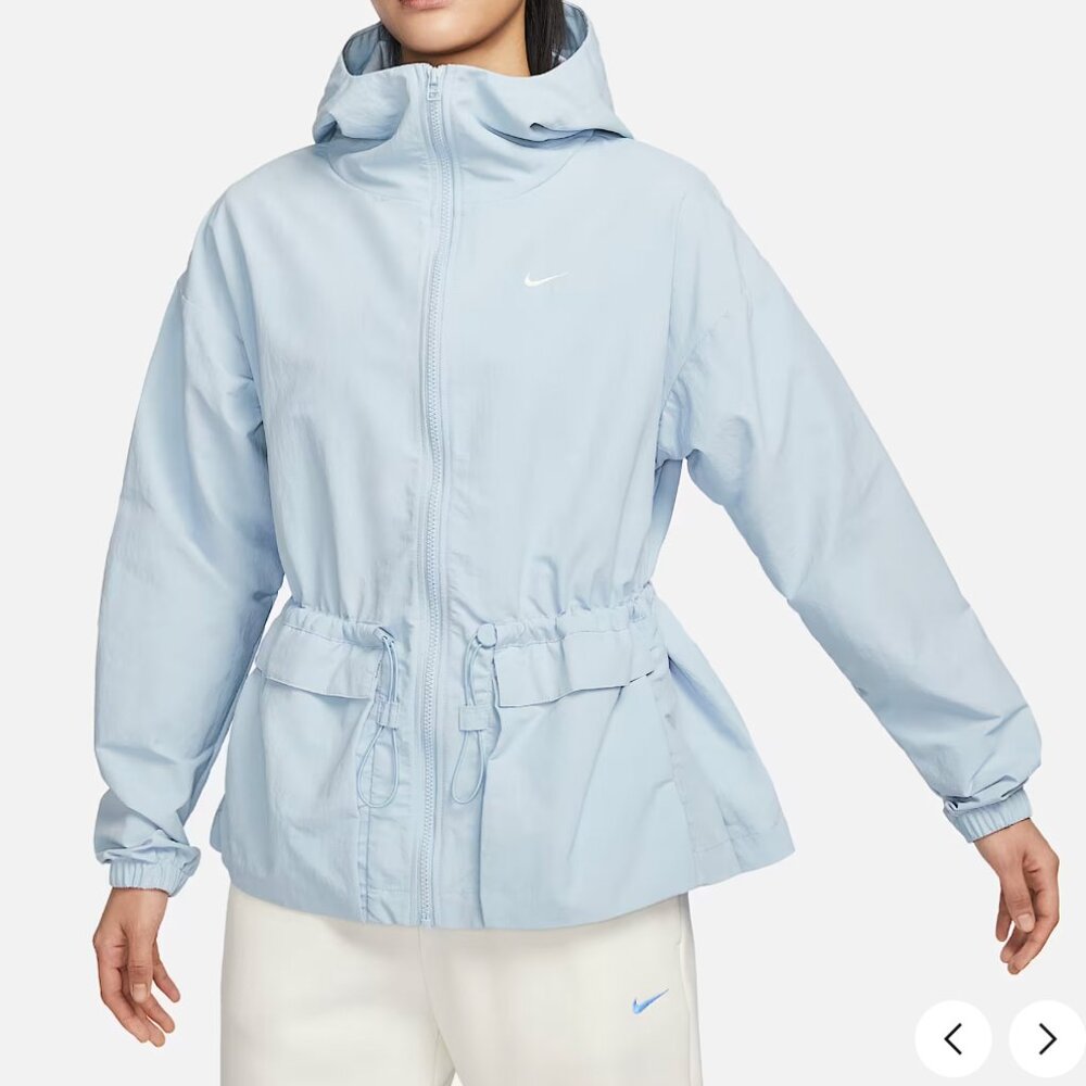 NWT Light Blue Nike Sportswear Everything Wovens Women's Oversized Hooded Jacket